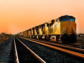 Freight Train on Track-Intermodal Freight Transportation