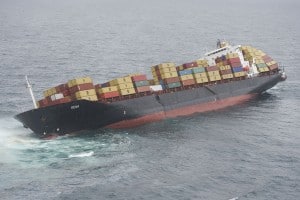 Rena cargo ship ran aground and sinking.